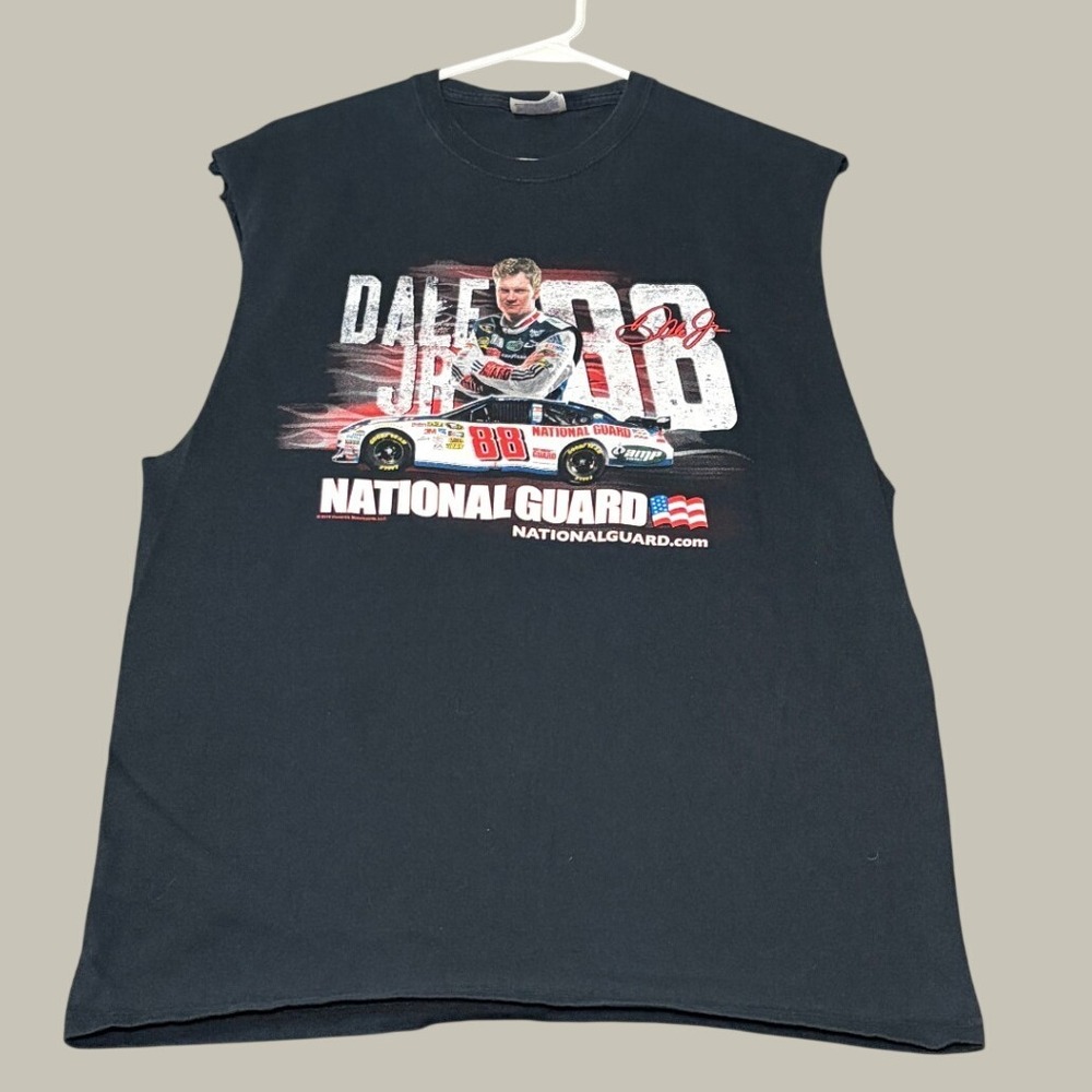 Hanes Dale Earnhardt Jr 88 National Guard Cutoff Muscle Tee Black Large